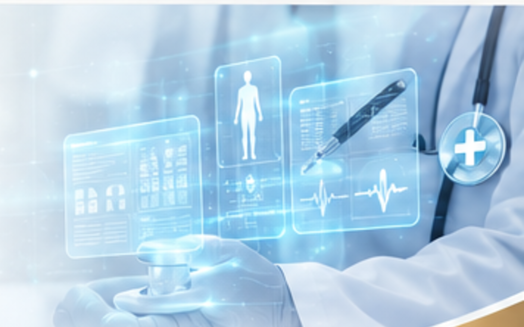 Clinician with a digital health interface