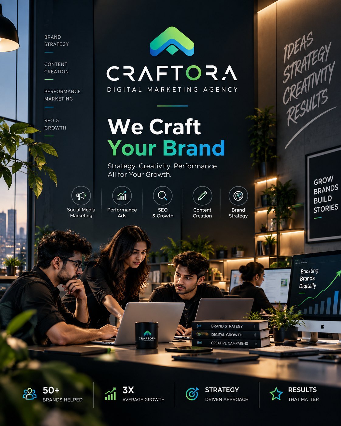 Craftora team at work — We craft your brand