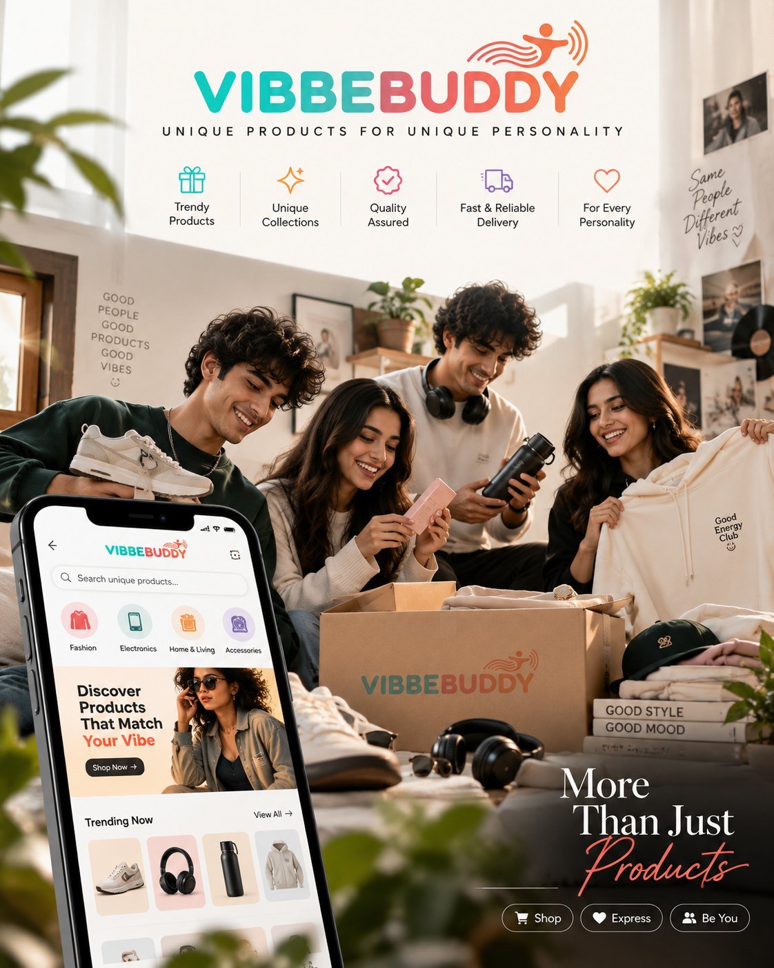 VibbeBuddy — friends unboxing unique products